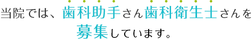 当院では、歯科助手さん歯科衛生士さんを募集しています。